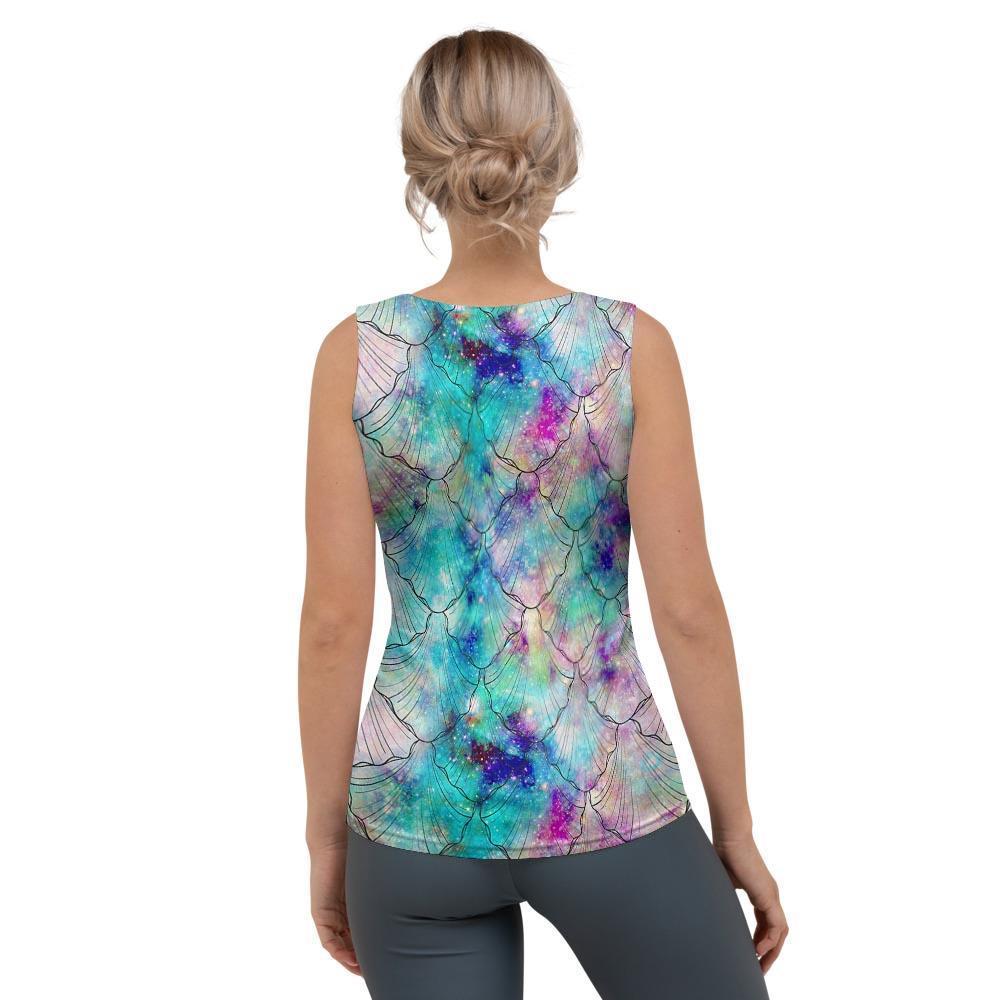 Mermaid Galaxy Print Women's Tank Top-grizzshop
