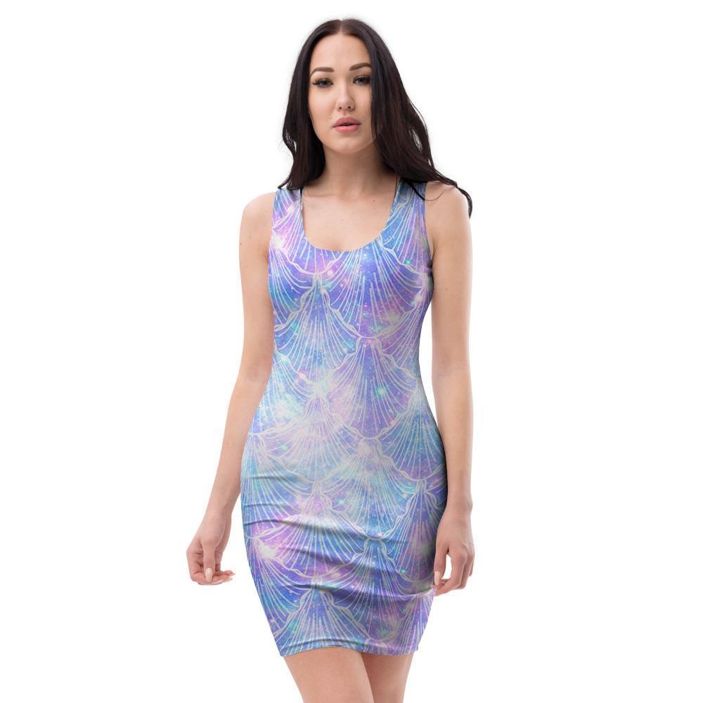 Mermaid Galaxy Space Bodycon Dress-grizzshop