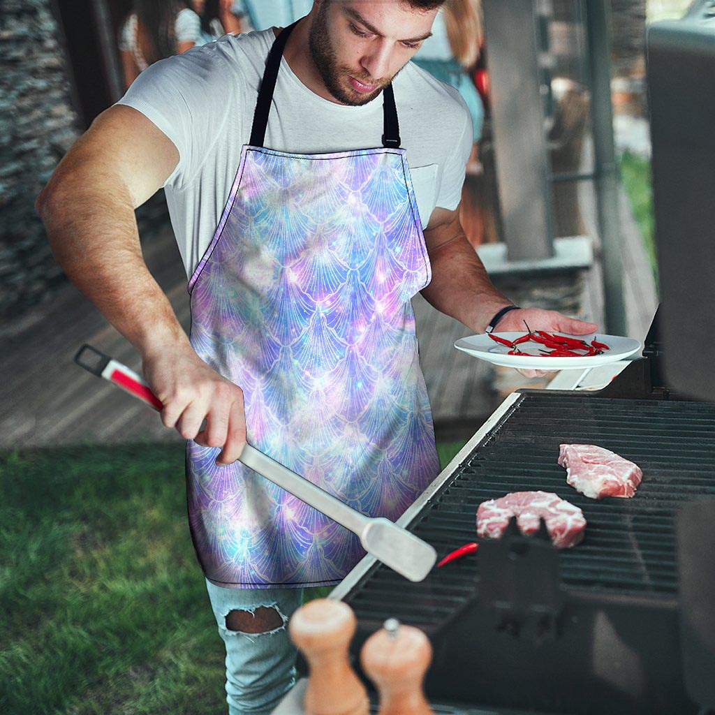 Mermaid Galaxy Space Men's Apron-grizzshop