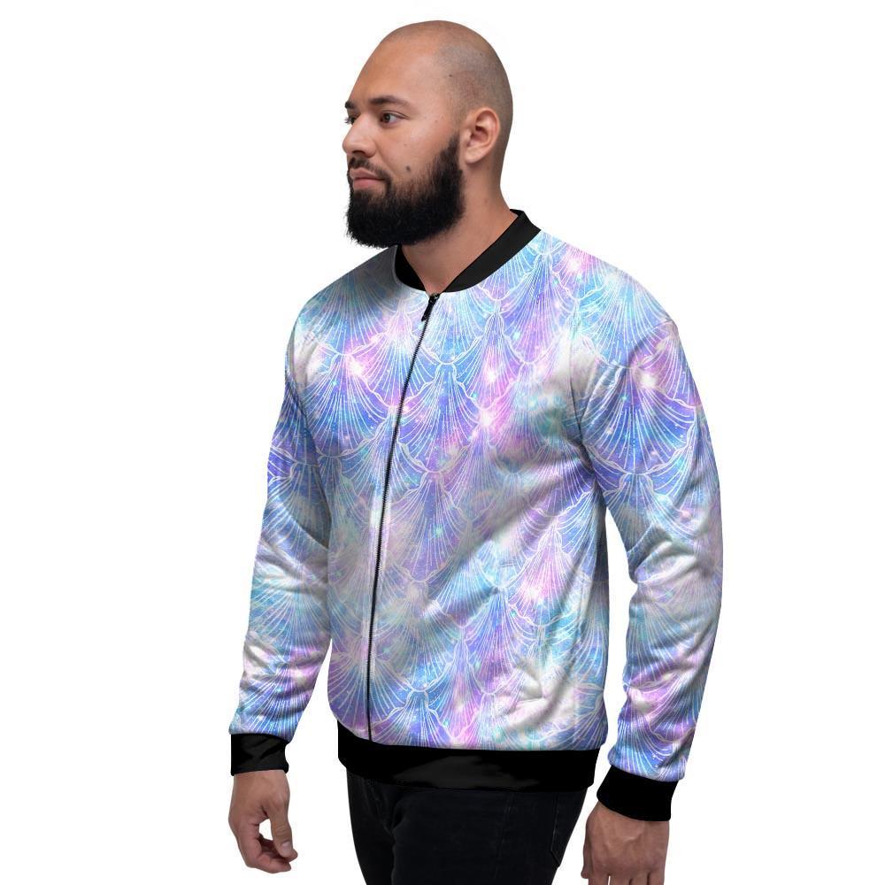 Mermaid Galaxy Space Men's Bomber Jacket-grizzshop