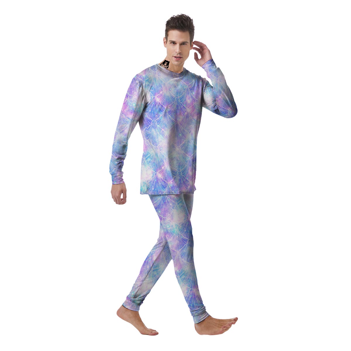 Mermaid Galaxy Space Men's Pajamas-grizzshop