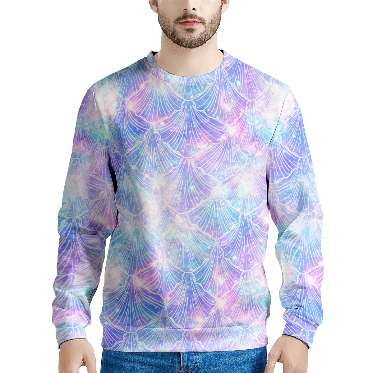 Mermaid Galaxy Space Men's Sweatshirt-grizzshop