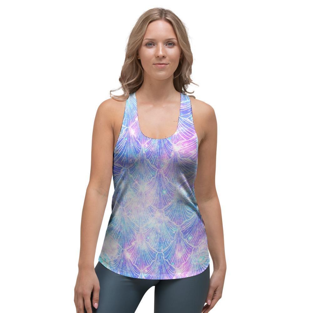 Mermaid Galaxy Space Women's Racerback Tank Top-grizzshop