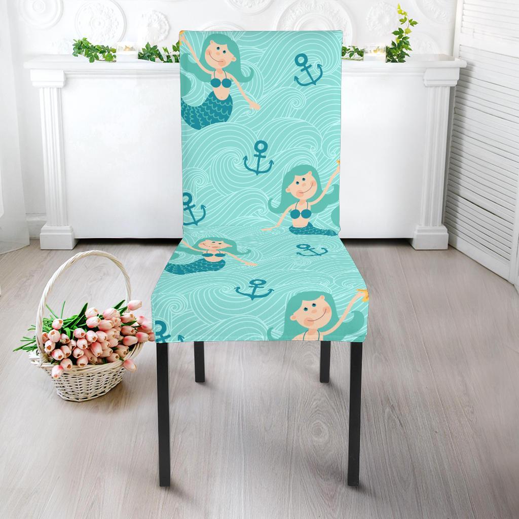 Mermaid Pastel Pattern Print Chair Cover-grizzshop