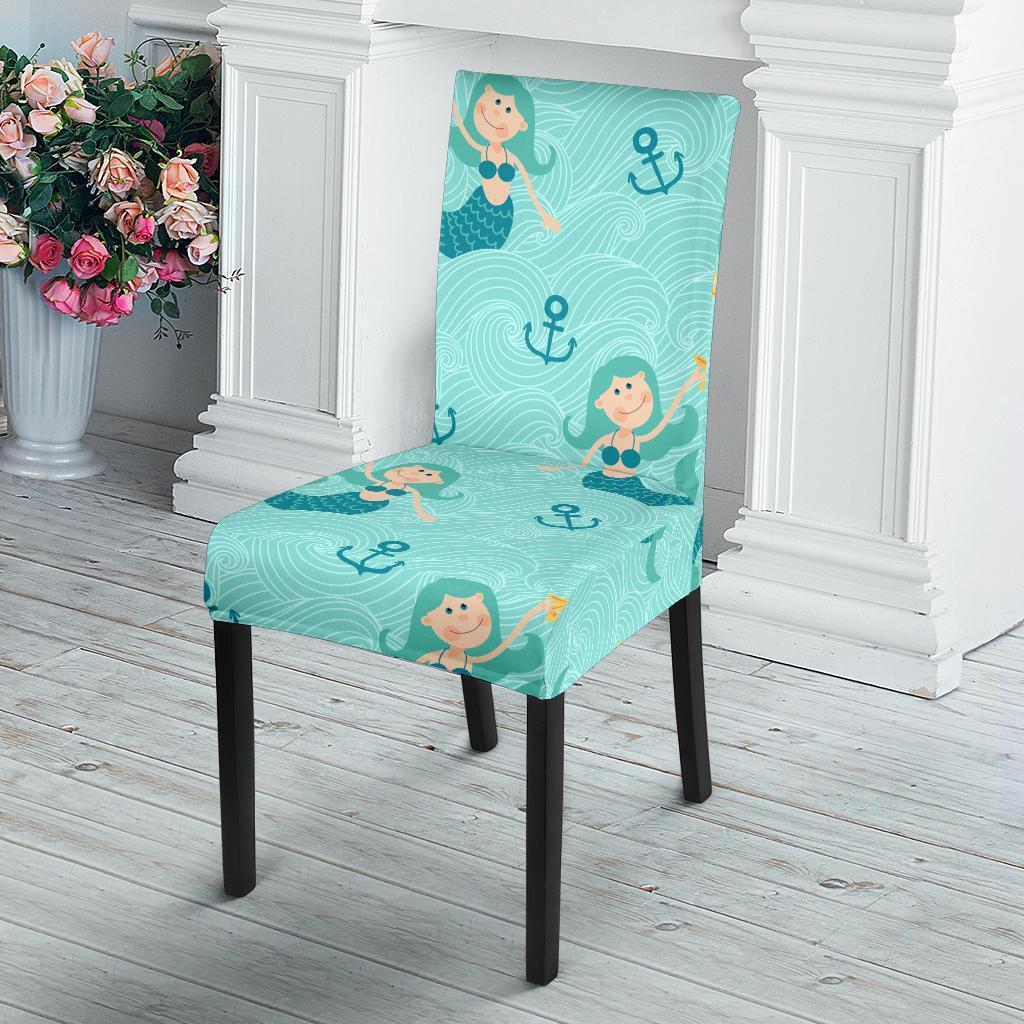 Mermaid Pastel Pattern Print Chair Cover-grizzshop