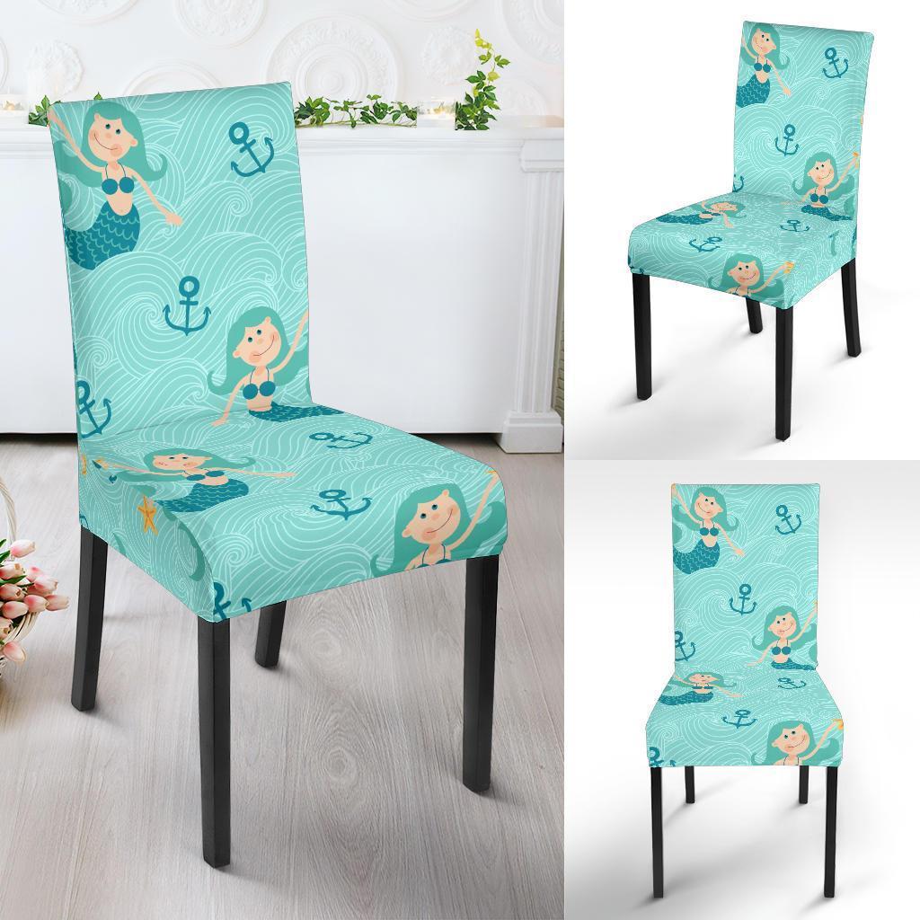 Mermaid Pastel Pattern Print Chair Cover-grizzshop