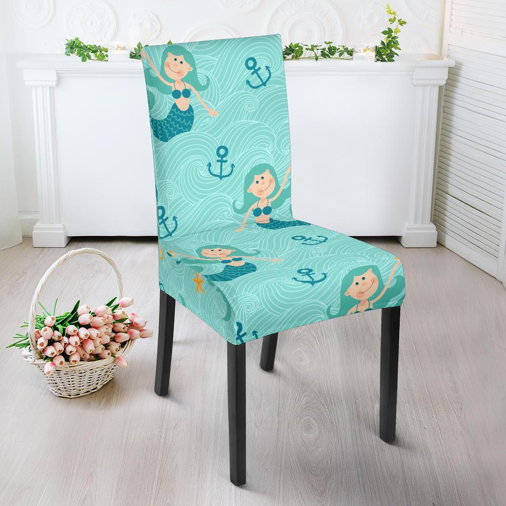 Mermaid Pastel Pattern Print Chair Cover-grizzshop