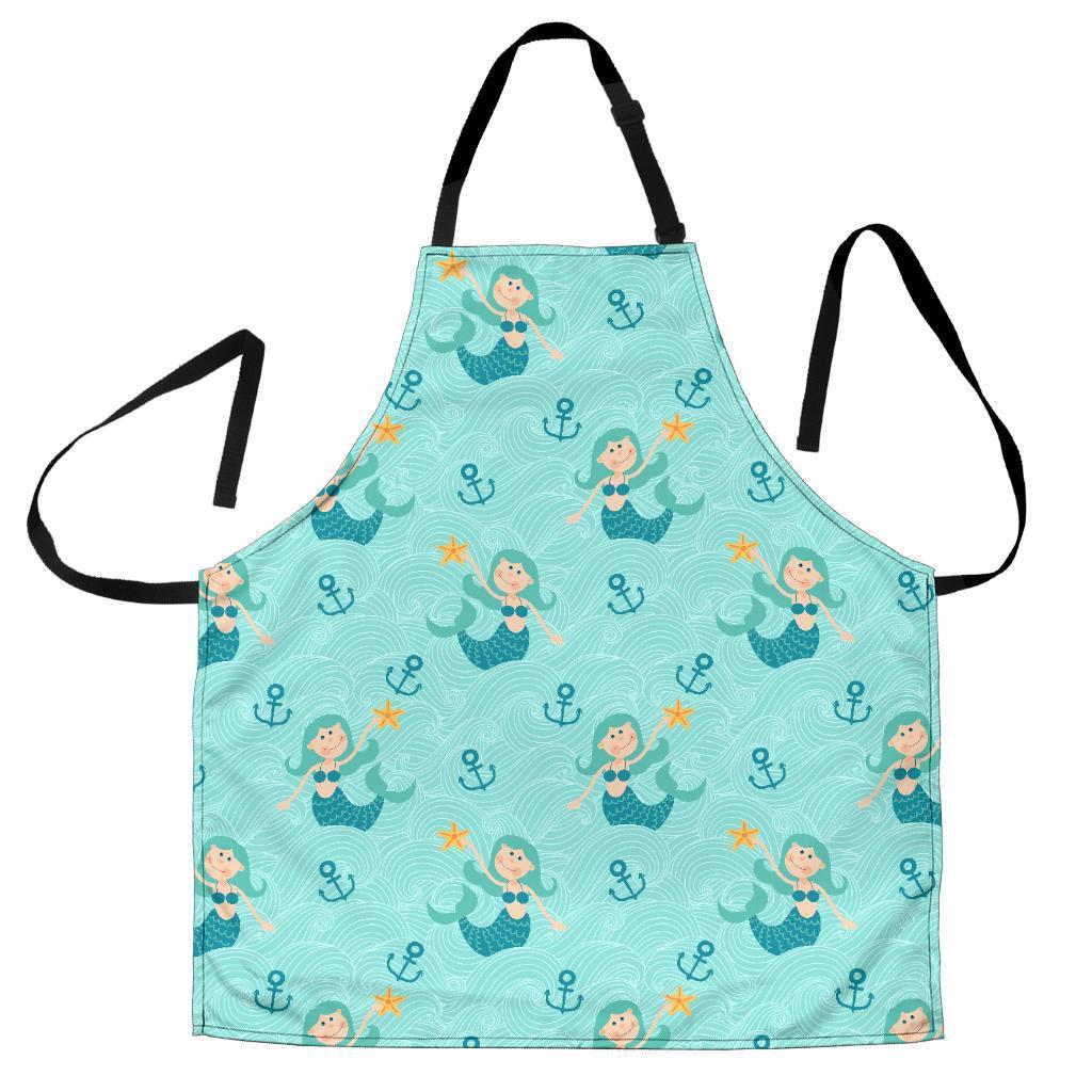 Mermaid Pastel Pattern Print Men's Apron-grizzshop