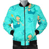 Mermaid Pastel Pattern Print Men's Bomber Jacket-grizzshop