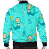 Mermaid Pastel Pattern Print Men's Bomber Jacket-grizzshop