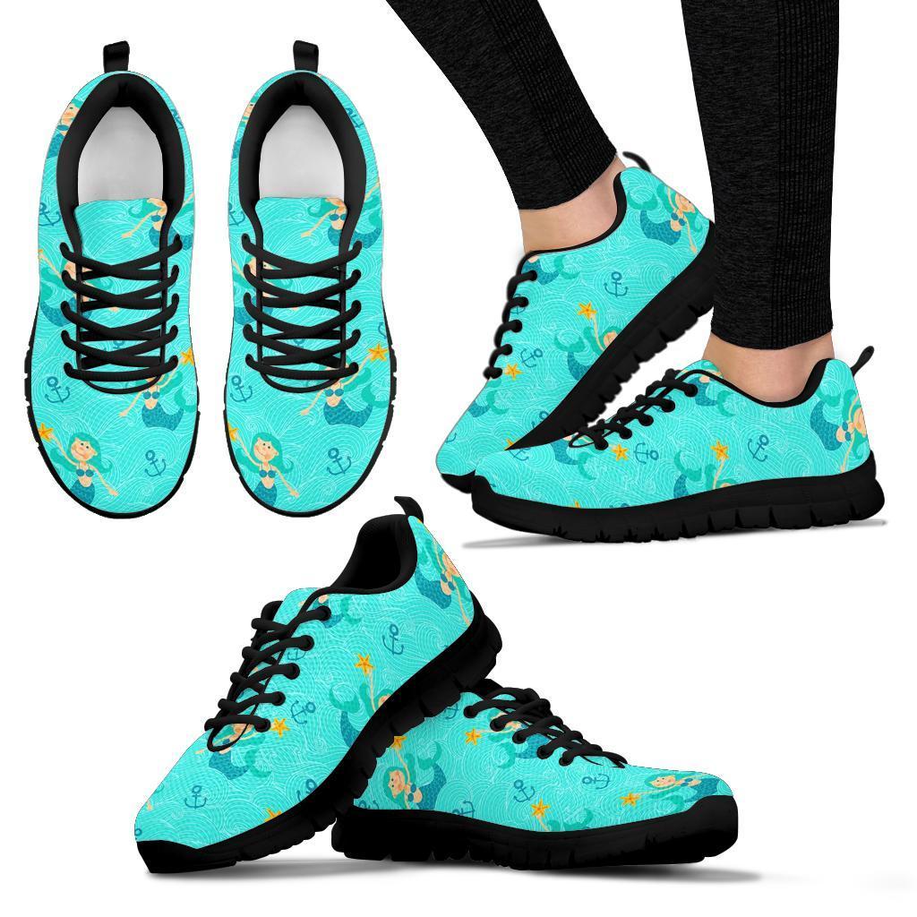 Mermaid Pastel Pattern Print Sneaker Shoes For Men Women-grizzshop