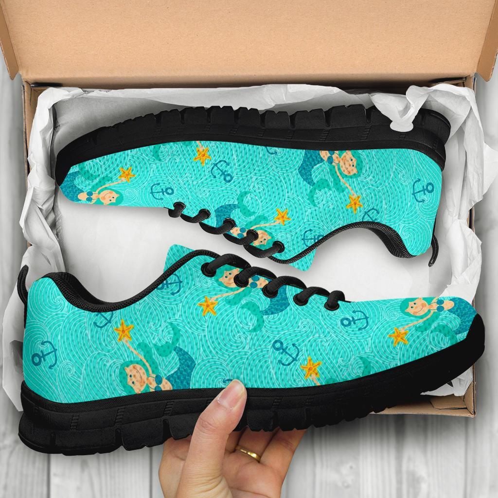 Mermaid Pastel Pattern Print Sneaker Shoes For Men Women-grizzshop