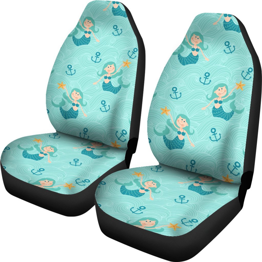 Mermaid Pastel Pattern Print Universal Fit Car Seat Covers-grizzshop