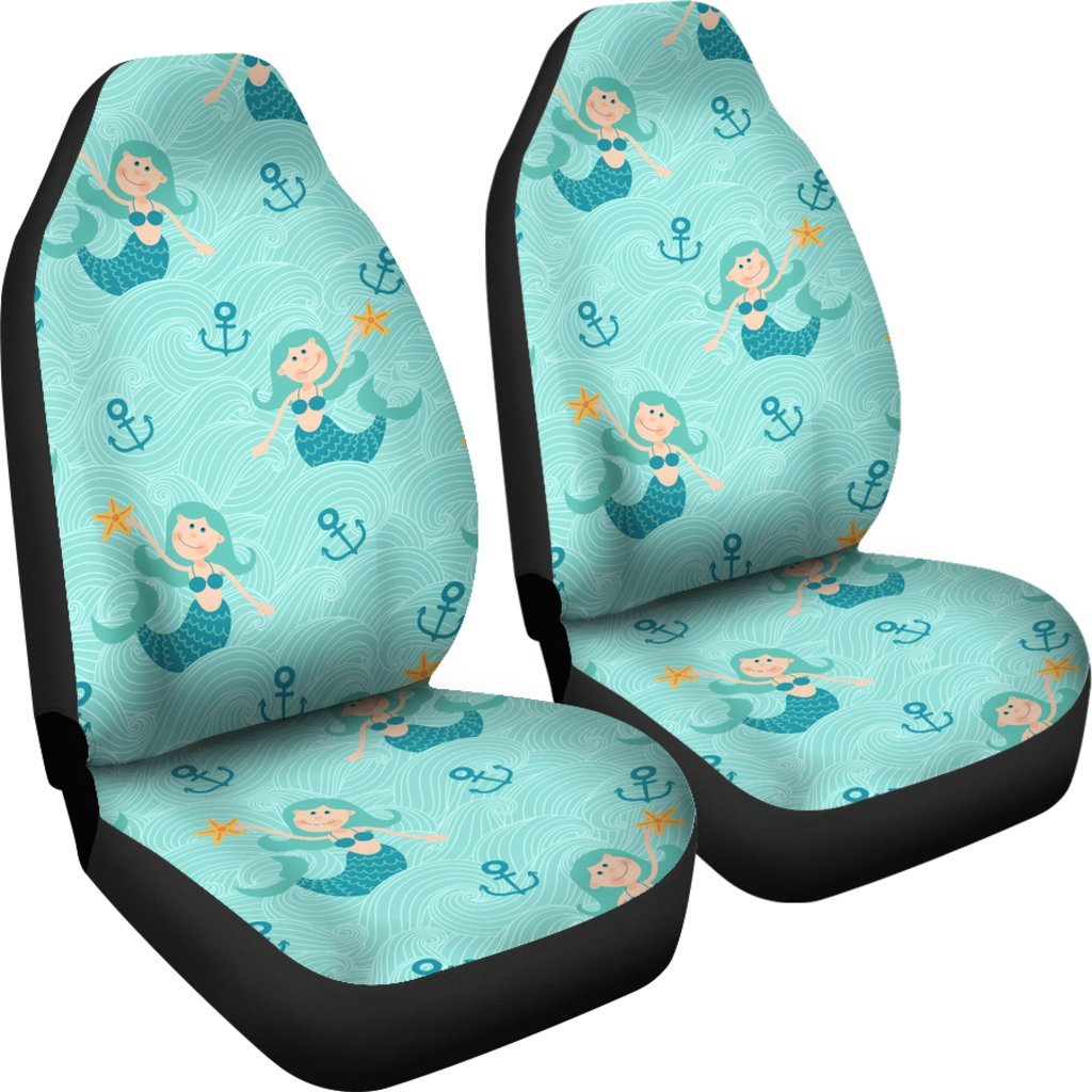 Mermaid Pastel Pattern Print Universal Fit Car Seat Covers-grizzshop