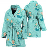 Mermaid Pastel Pattern Print Women Long Robe-grizzshop