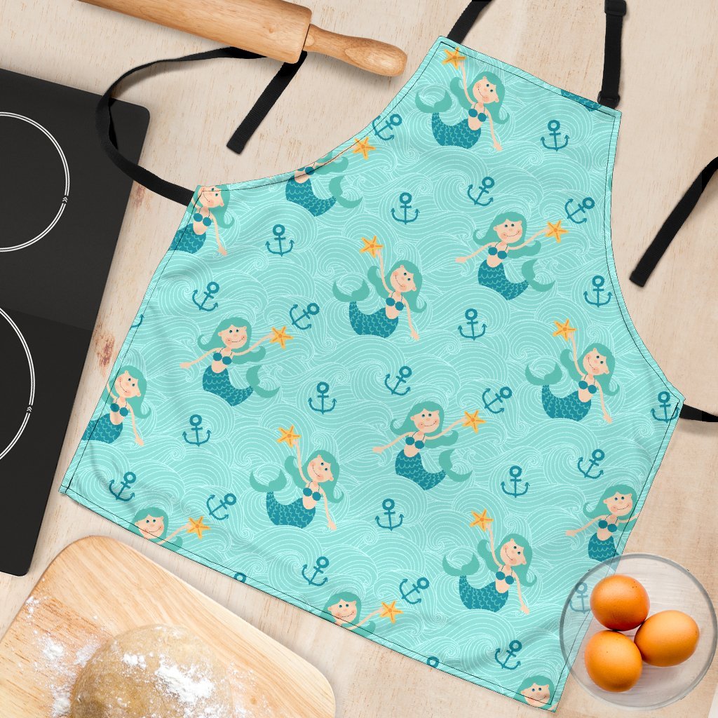 Mermaid Pastel Pattern Print Women's Apron-grizzshop