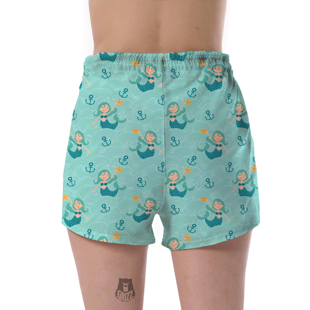 Mermaid Pastel Pattern Print Women's Shorts-grizzshop