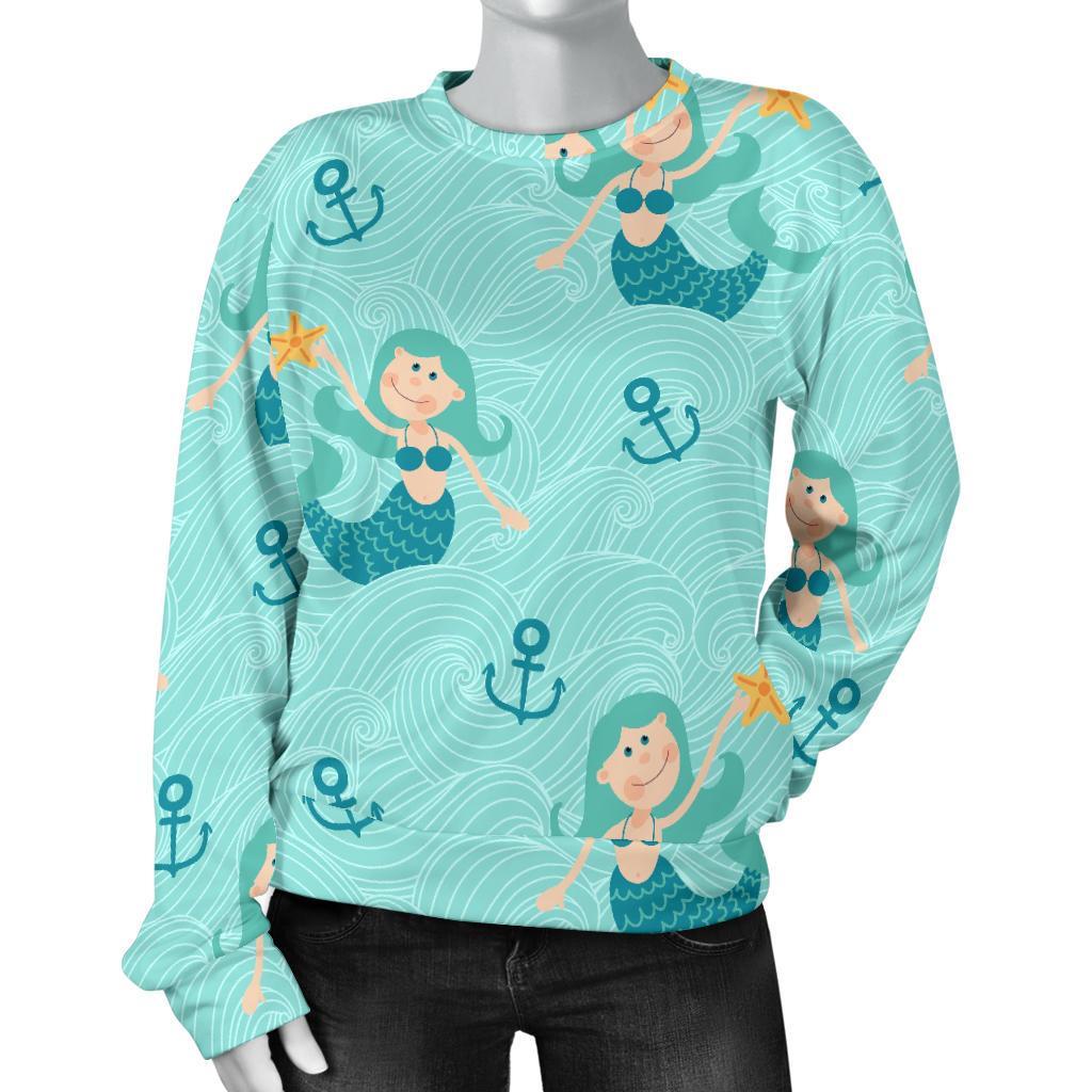 Mermaid Pastel Pattern Print Women's Sweatshirt-grizzshop