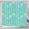 Mermaid Pattern Print Bathroom Shower Curtain-grizzshop