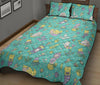 Mermaid Pattern Print Bed Set Quilt-grizzshop