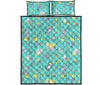 Mermaid Pattern Print Bed Set Quilt-grizzshop