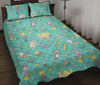 Mermaid Pattern Print Bed Set Quilt-grizzshop