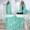 Mermaid Pattern Print Hooded Blanket-grizzshop