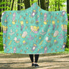 Mermaid Pattern Print Hooded Blanket-grizzshop