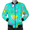 Mermaid Pattern Print Men's Bomber Jacket-grizzshop