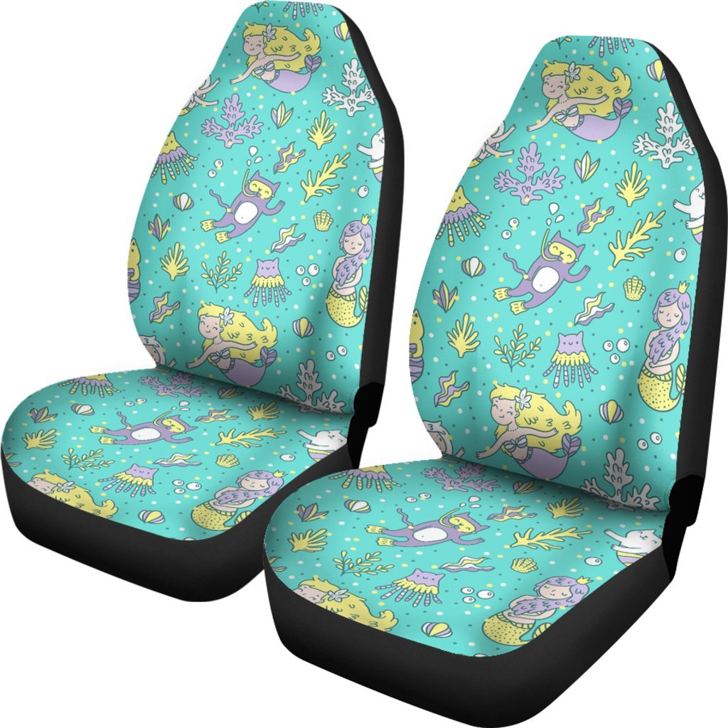 Mermaid Pattern Print Universal Fit Car Seat Covers-grizzshop