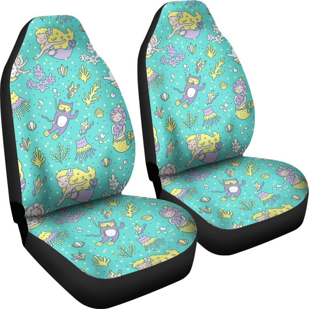 Mermaid Pattern Print Universal Fit Car Seat Covers-grizzshop