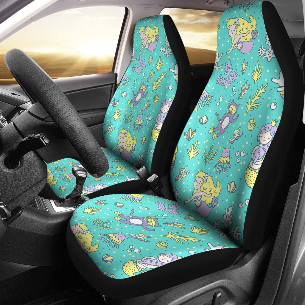 Mermaid Pattern Print Universal Fit Car Seat Covers-grizzshop