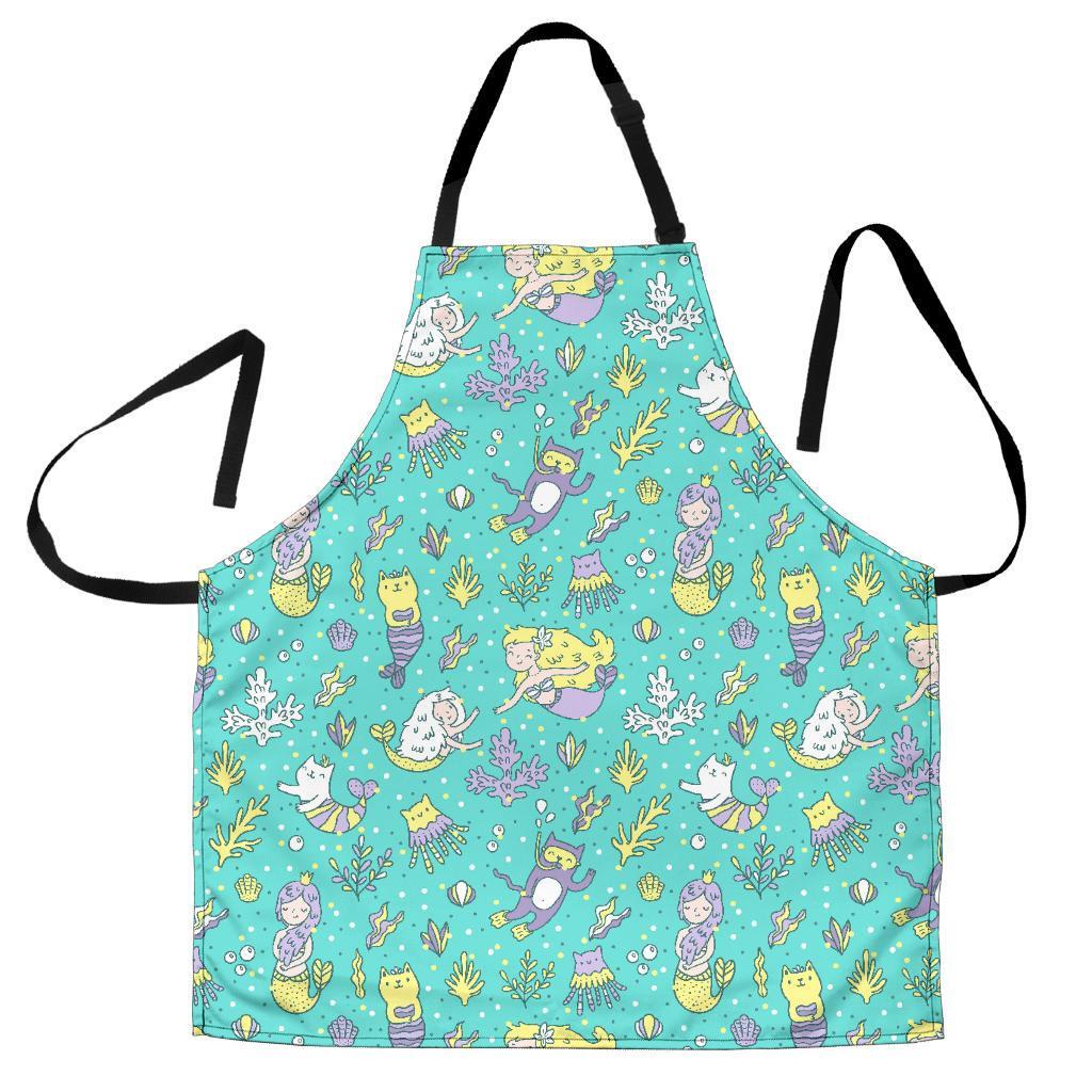 Mermaid Pattern Print Women's Apron-grizzshop