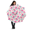 Mermaid Pink Pattern Print Automatic Foldable Umbrella-grizzshop