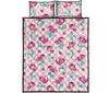 Mermaid Pink Pattern Print Bed Set Quilt-grizzshop