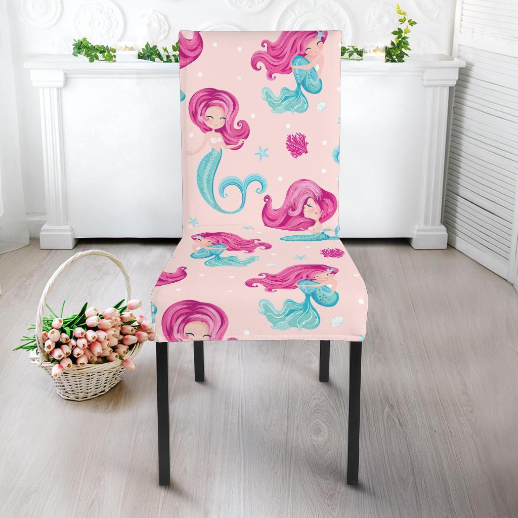 Mermaid Pink Pattern Print Chair Cover-grizzshop