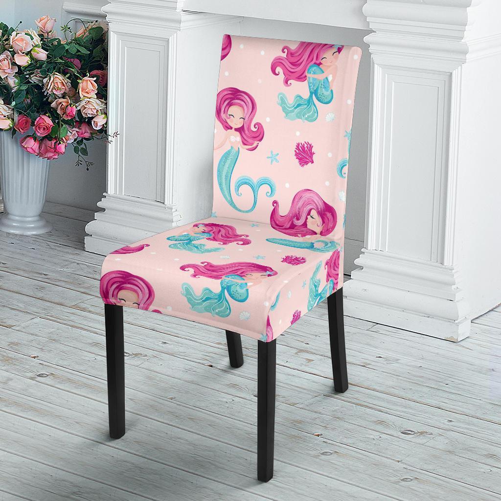 Mermaid Pink Pattern Print Chair Cover-grizzshop