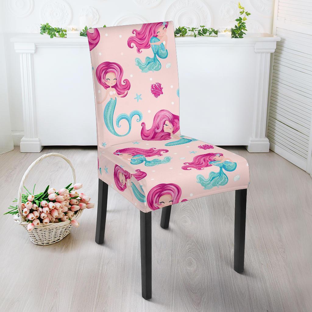 Mermaid Pink Pattern Print Chair Cover-grizzshop