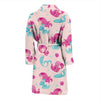 Mermaid Pink Pattern Print Men Long Robe-grizzshop