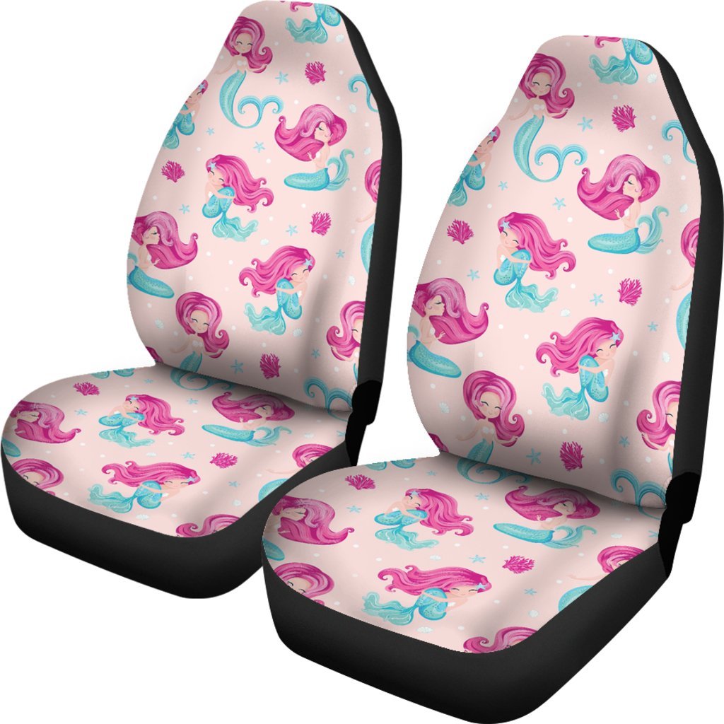 Mermaid Pink Pattern Print Universal Fit Car Seat Covers-grizzshop