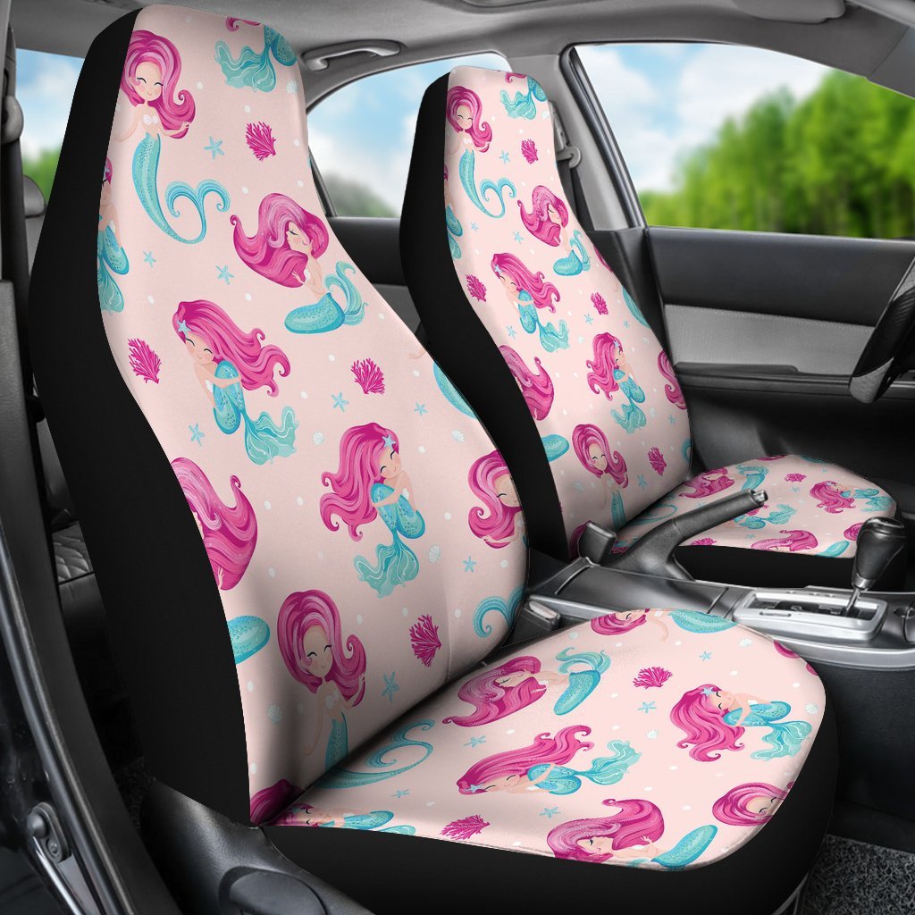 Mermaid Pink Pattern Print Universal Fit Car Seat Covers-grizzshop