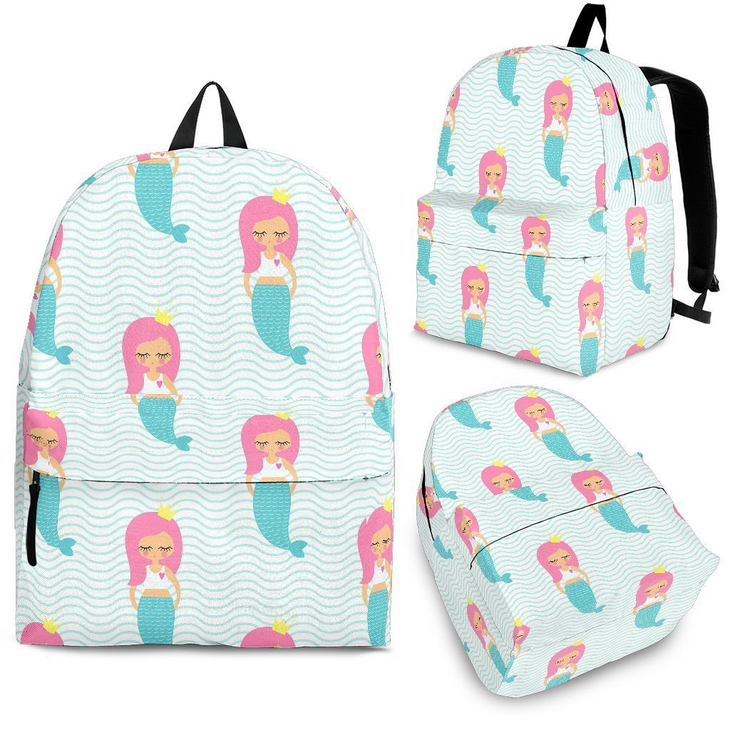 Mermaid Print Pattern Backpack-grizzshop