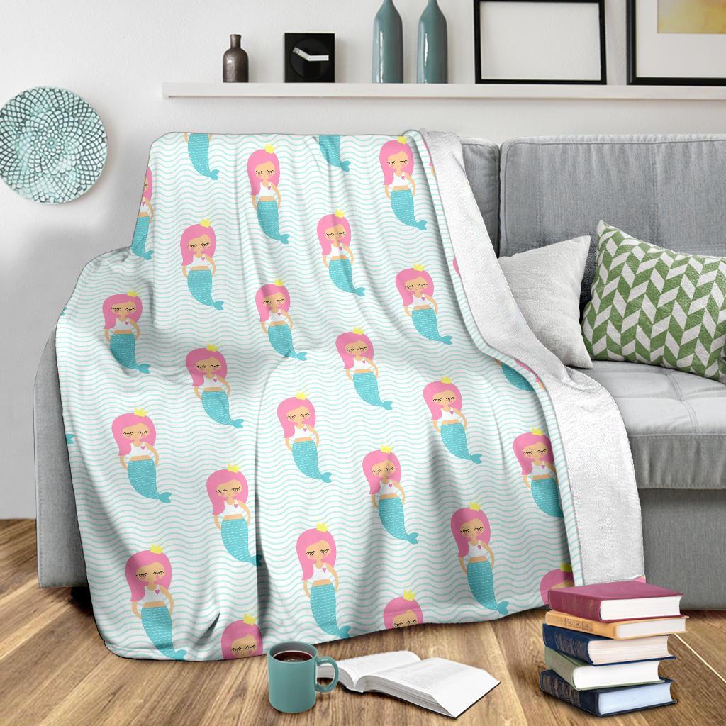 Mermaid Print Pattern Blanket-grizzshop