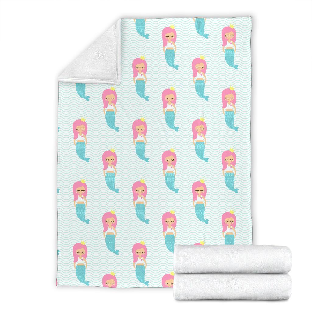 Mermaid Print Pattern Blanket-grizzshop