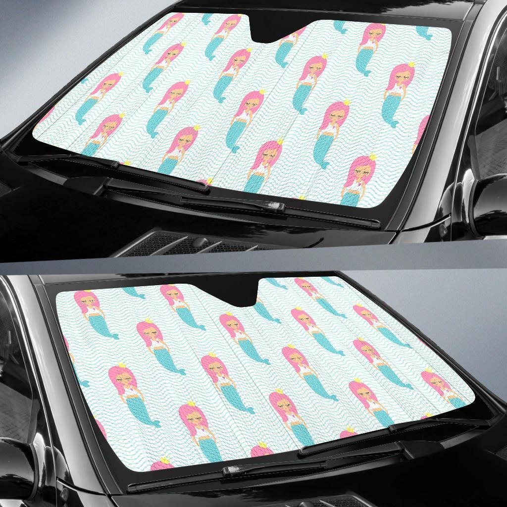 Mermaid Print Pattern Car Sun Shade-grizzshop