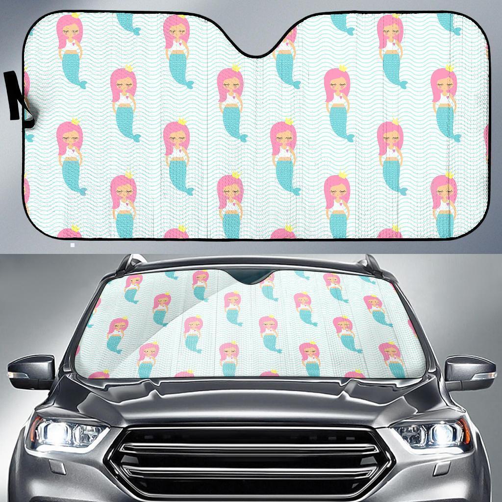 Mermaid Print Pattern Car Sun Shade-grizzshop