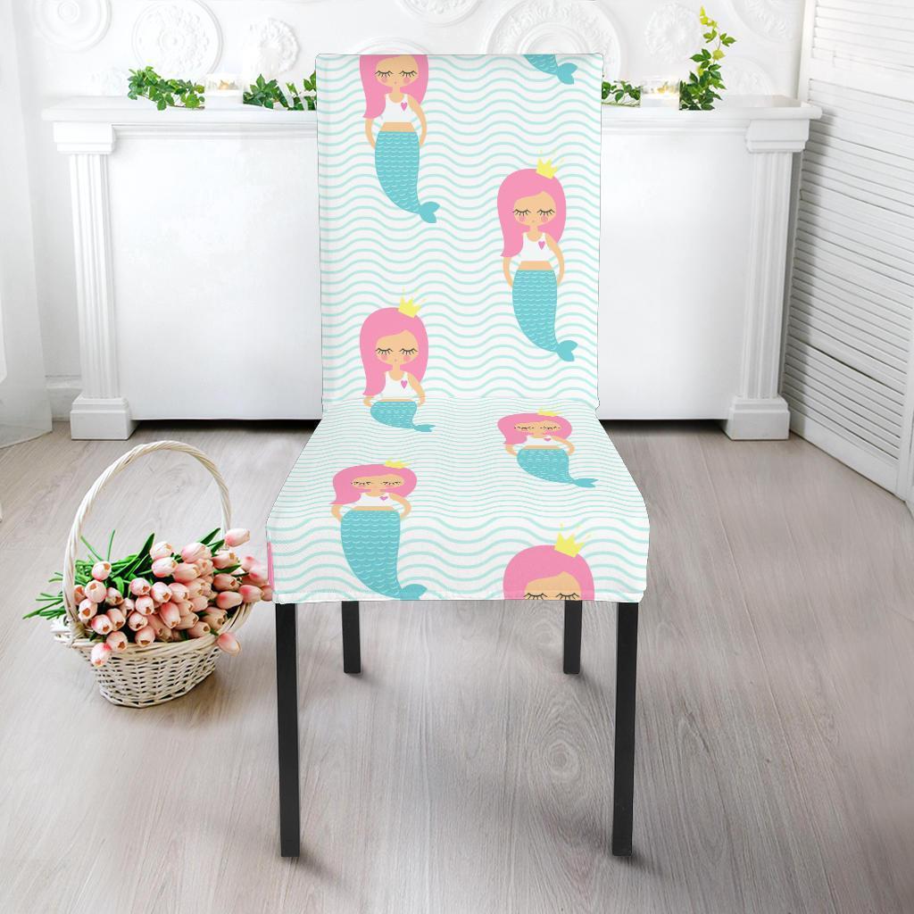 Mermaid Print Pattern Chair Cover-grizzshop