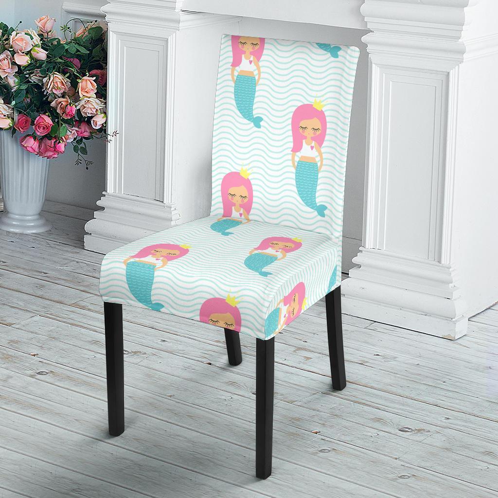 Mermaid Print Pattern Chair Cover-grizzshop