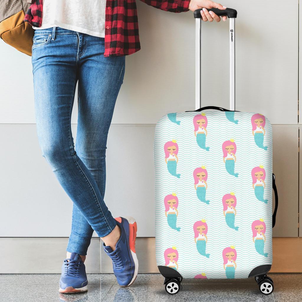 Mermaid Print Pattern Luggage Cover Protector-grizzshop