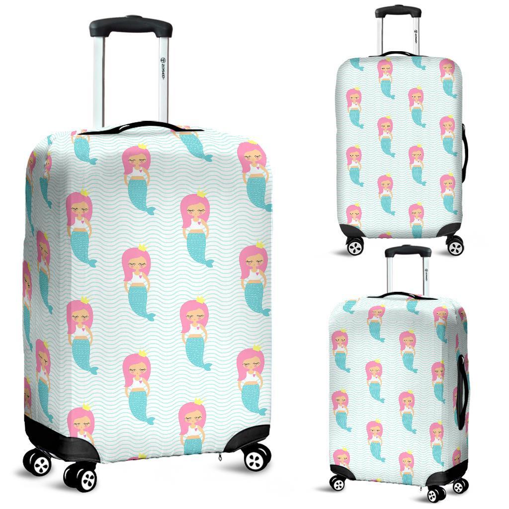 Mermaid Print Pattern Luggage Cover Protector-grizzshop